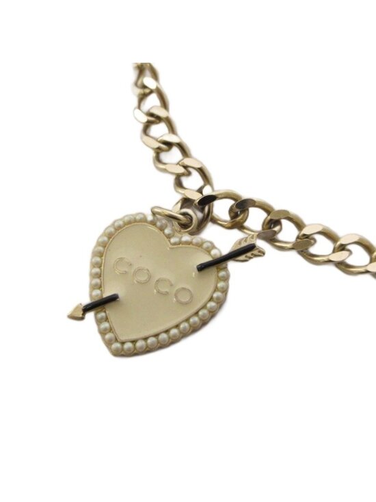 Chanel CC Logo Chain Belt Heart Bike Motif Gold Color KH main image 8